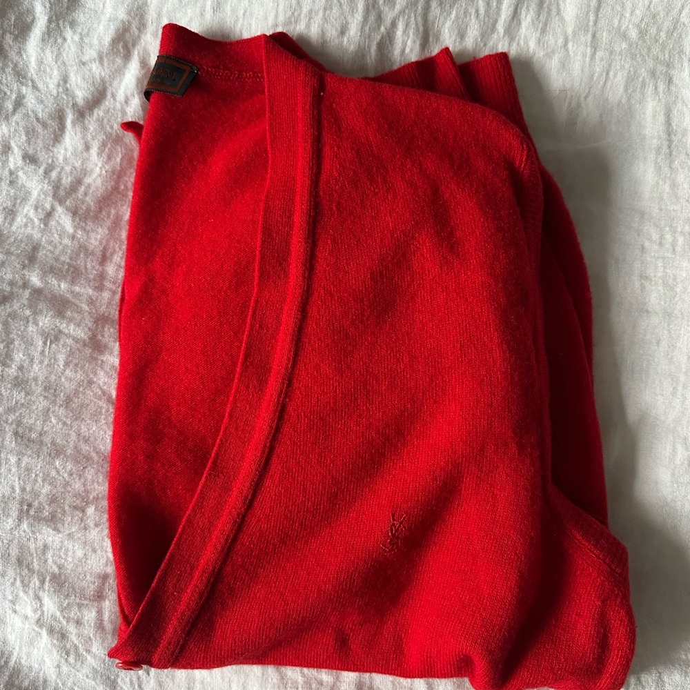 Vintage YSL Red Sweater Vest Cardigan - Picture 5 of 5